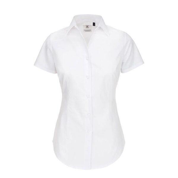 B&C | Black Tie SSL /women Popelínová elastická halenka s krátkým rukávem