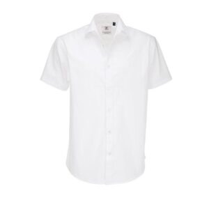B&C | Black Tie SSL /men Popelínová elastická košile s krátkým rukávem