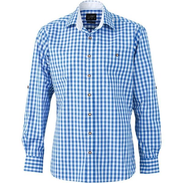 James & Nicholson | JN 638 Popelínová kostkovaná košile v tradičním vzhledu