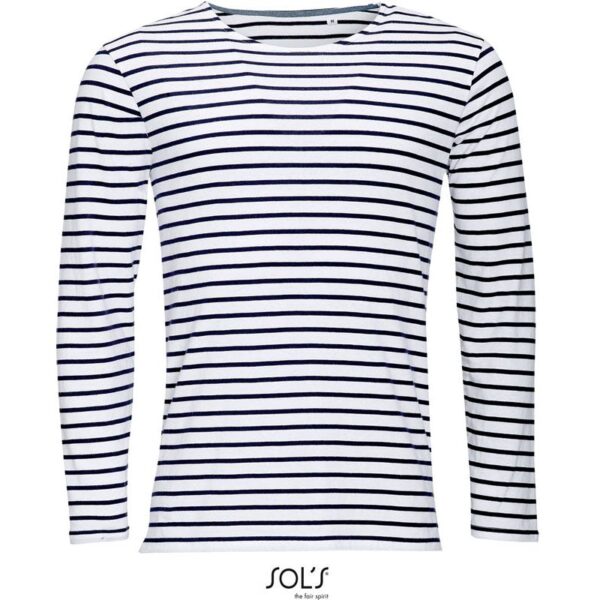 SOL'S | Marine Men Pánské pruhované tričko s dlouhým rukávem