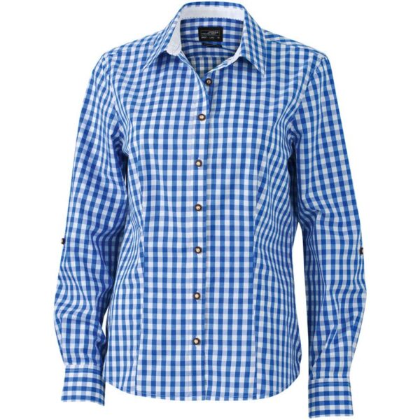 James & Nicholson | JN 637 Popelínová kostkovaná halenka v tradičním vzhledu