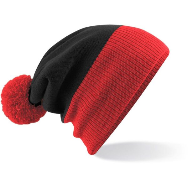 Beechfield | B451 2-barevná pletená čepice s bambulí