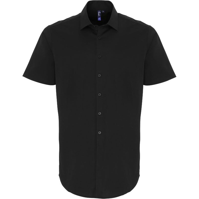 Premier | PR246 Popelínová elastická košile s krátkým rukávem