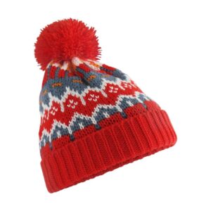 B 528 Pletená čepice s bambulí "Retro Ski"