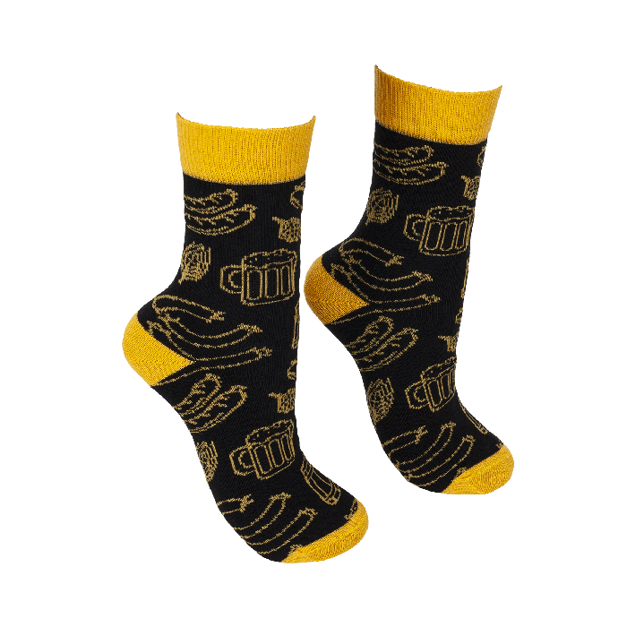 0902100068 BENNONKY BEER SOCKS black yellow 03